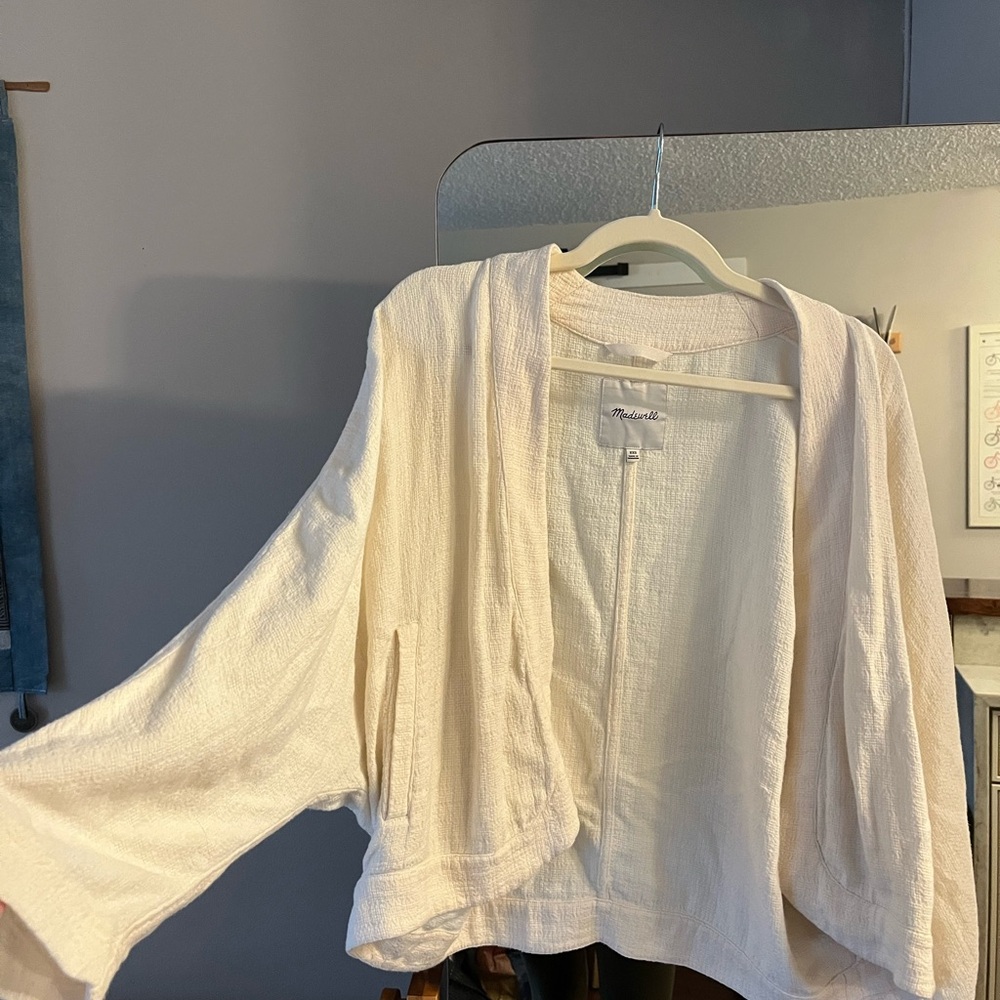 Madewell Off-White Textured Casual Blazer